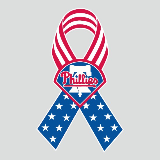 Philadelphia Phillies Ribbon American Flag logo iron on paper